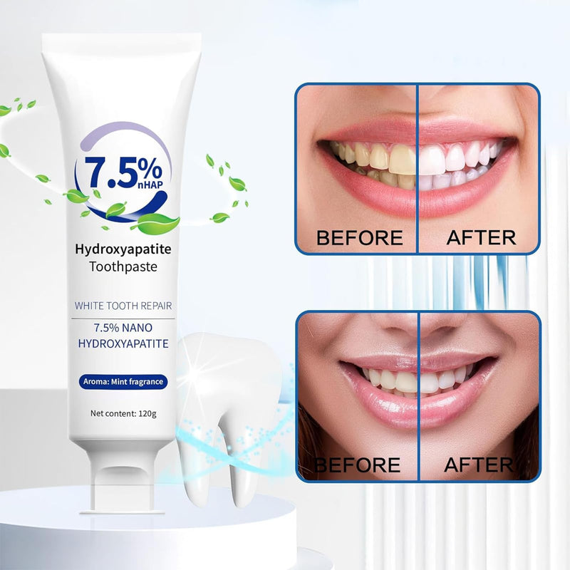 7.5% Hydroxyapatite Toothpaste – Enamel Protection & Tooth Strengthening (Fluoride-Free, Gentle for Sensitive Teeth)