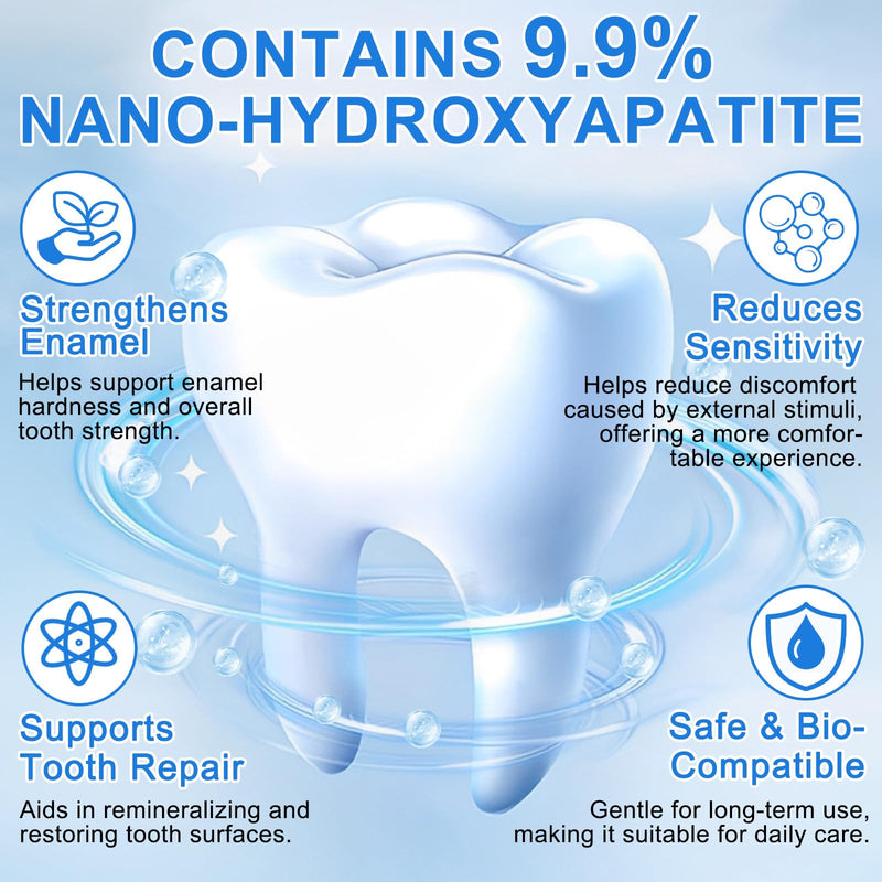 Hydroxyapatite Toothpaste 9.9% for Enamel Protection – Fluoride-Free Nano HA, Gentle Mint | Pack of 2