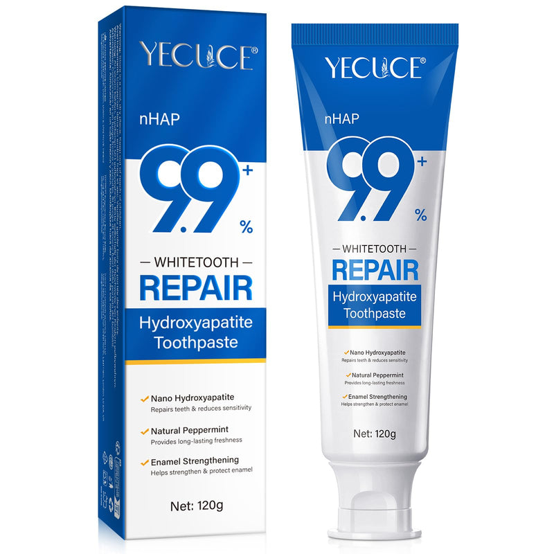 9.9% Hydroxyapatite Toothpaste – 4.23 oz Nano Hydroxyapatite for Enamel Protection & Strengthening, Gentle Mint