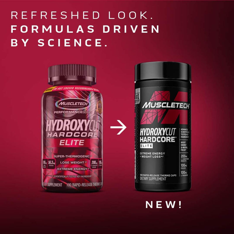 Hydroxycut Hardcore Elite - 100 Rapid-Release Thermo Caps | Energy & Focus