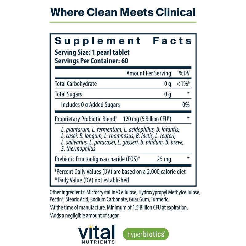 Hyperbiotics Vital Nutrients Pro-15 Probiotics & Prebiotics for Women & Men – 60 Time-Release Pearls, 15 Strains