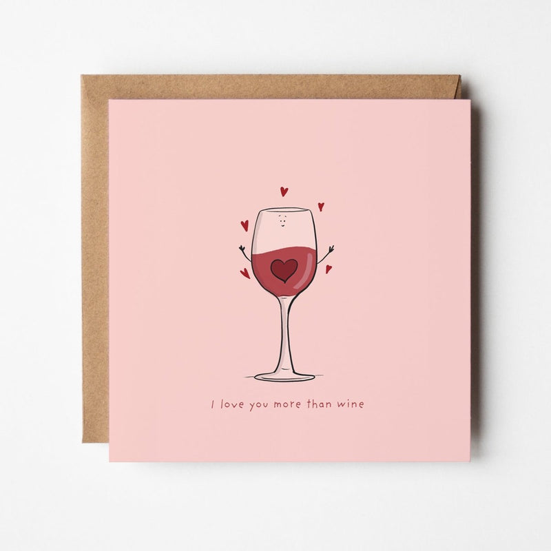 Funny Love Greeting Card – Romantic Wine Lover Card With Sweet Message