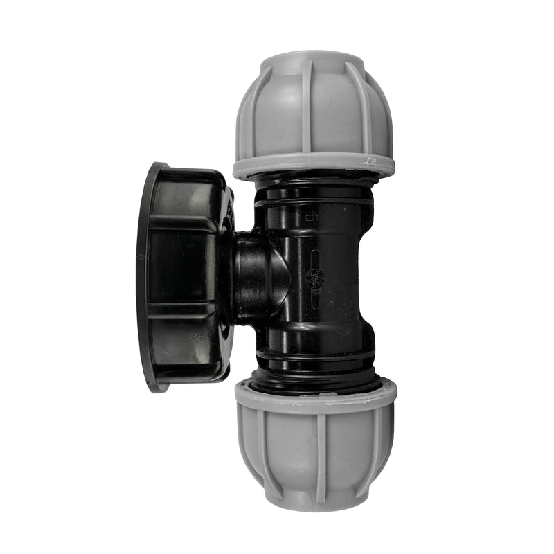 IBC 2” S60X6 Cap with 32mm MDPE Tee