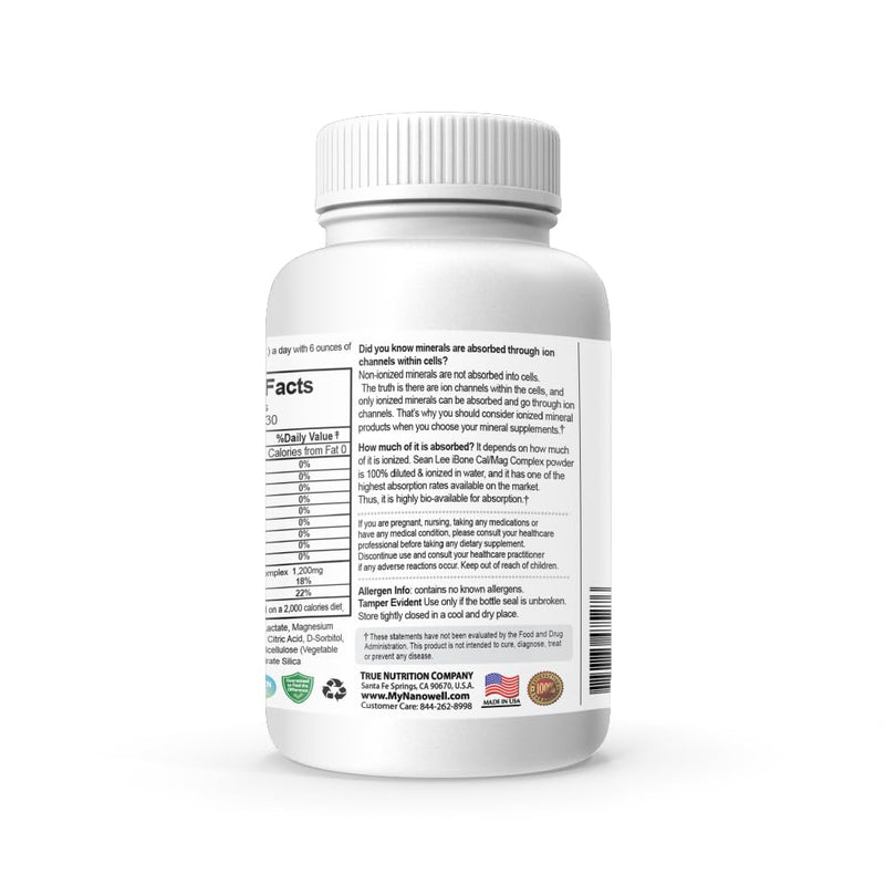 NANOWELL iBone Cal Mag – Bone Health Calcium & Magnesium Supplement | 120 Veg Capsules (30 Day Supply)