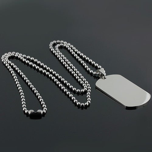 Personalised Dog Tag Necklace – Engraved Photo Pendant With Stainless Steel Ball Chain