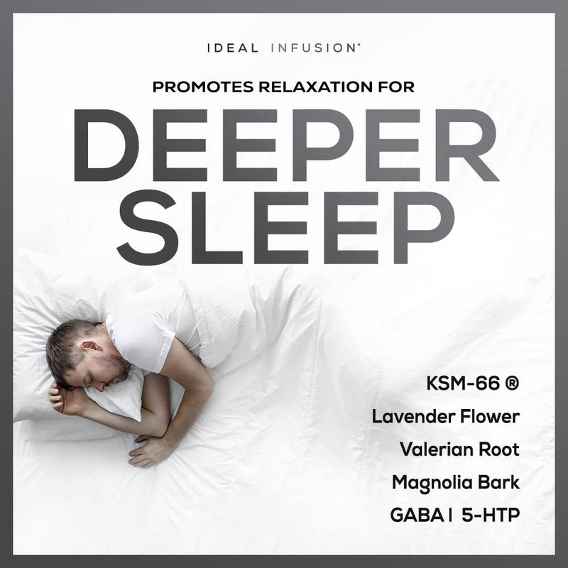 Ideal Infusion Nighttime Recovery & Deep Sleep – Melatonin Free, Magnesium Glycinate & KSM-66, Vegan