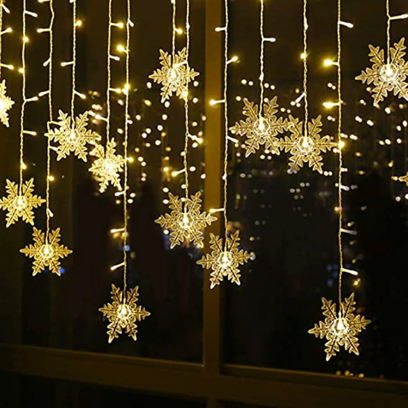 Snowflake Fairy String LED Lights Curtain Window Xmas Christmas Party Wedding Decor