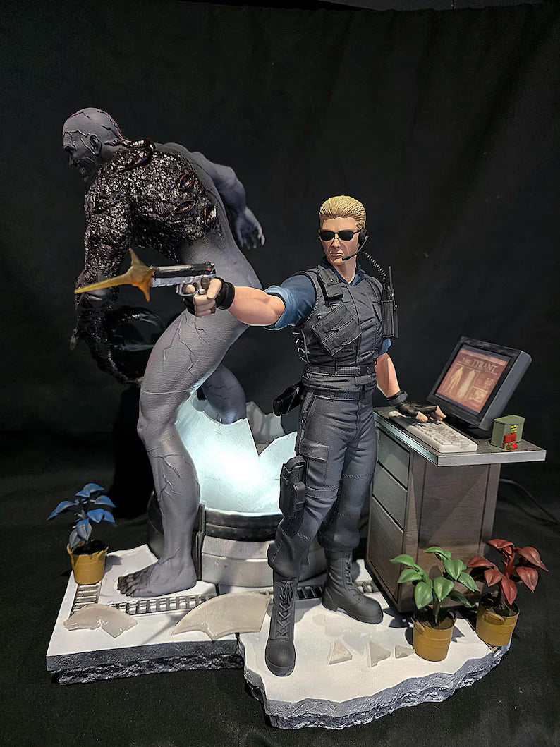 Resident Evil Tyrant & Albert Wesker 1/6 Diorama Statue With USB Lighting
