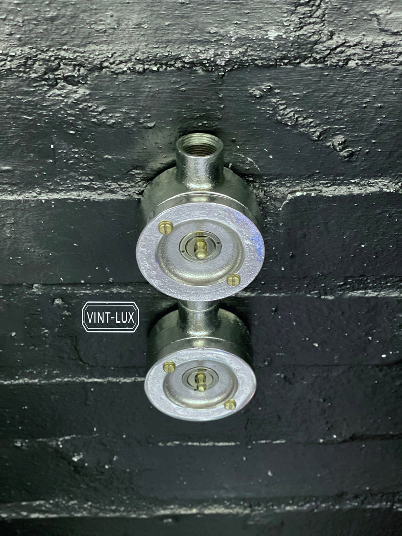 Double Gang Solid Cast Conduit Metal Light Switch Industrial 2 Way