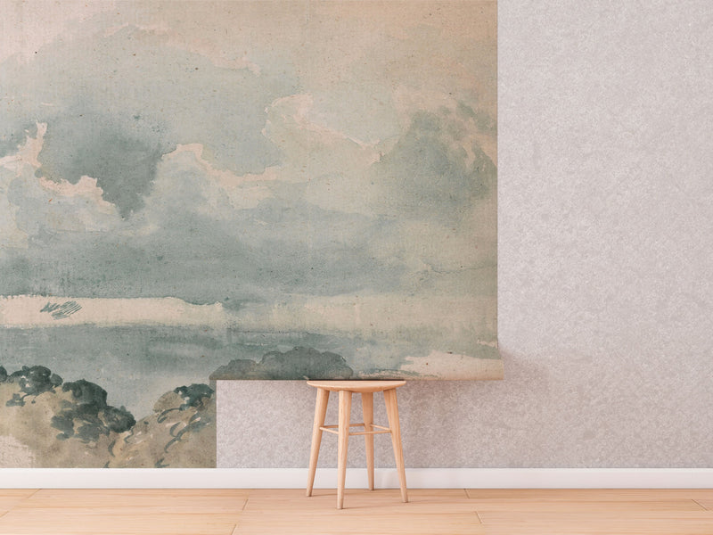 Classic Clouded Wall Mural | Sky Scene Wallpaper | Peel and Stick or Traditional