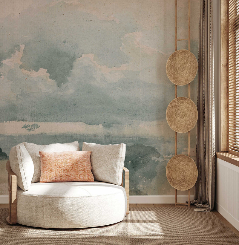 Classic Clouded Wall Mural | Sky Scene Wallpaper | Peel and Stick or Traditional