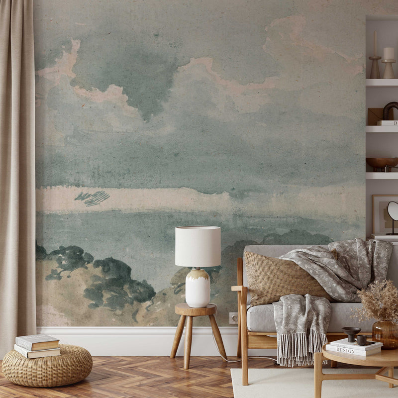 Classic Clouded Wall Mural | Sky Scene Wallpaper | Peel and Stick or Traditional