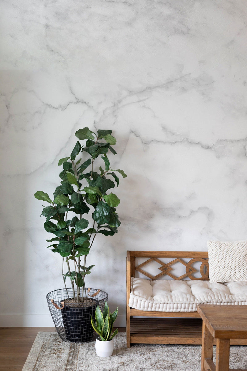 White Marble Wallpaper | Stone Texture Wall Mural | Marble Pattern Mural | Wall Murals | Peel and Stick or Traditional