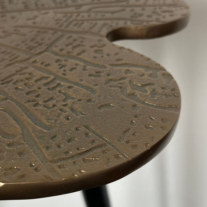 Brass Clover Side Table - Luxury Etched Botanical