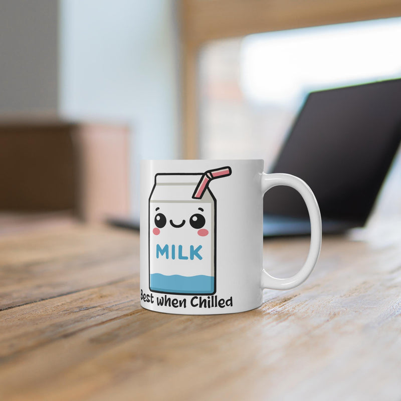 Best When Chilled Mug – Funny Cartoon Milk Coffee Cup