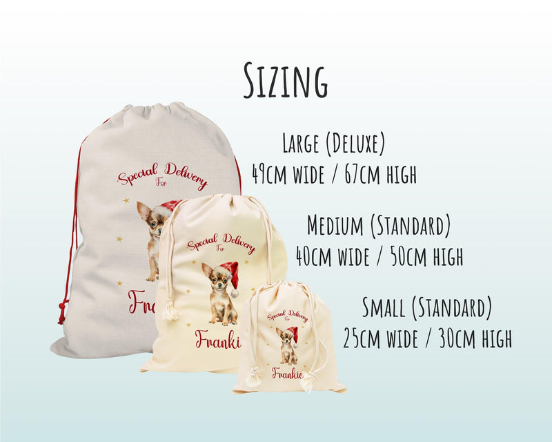 Personalised Chihuahua Large Christmas Sack