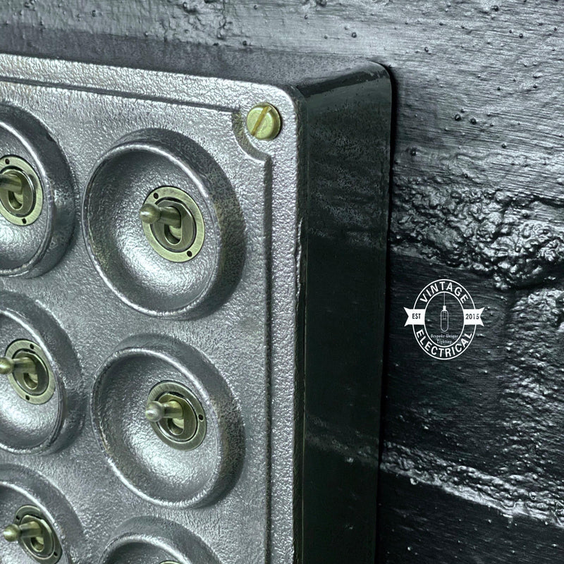 12 Gang 2 Way Cast Aluminium Industrial Toggle Switch Light Panel