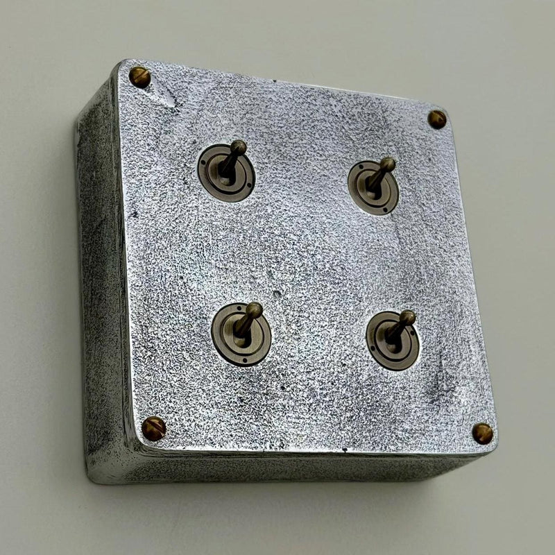 4 Gang 2 Way Solid Cast Metal Conduit Light Switch Industrial