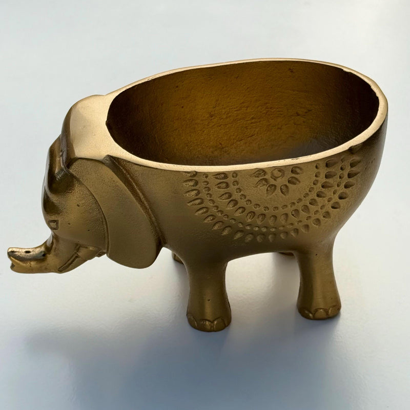 Elephant Planter Solid Cast Brass Metal Plant Pot for Succulents & Plants