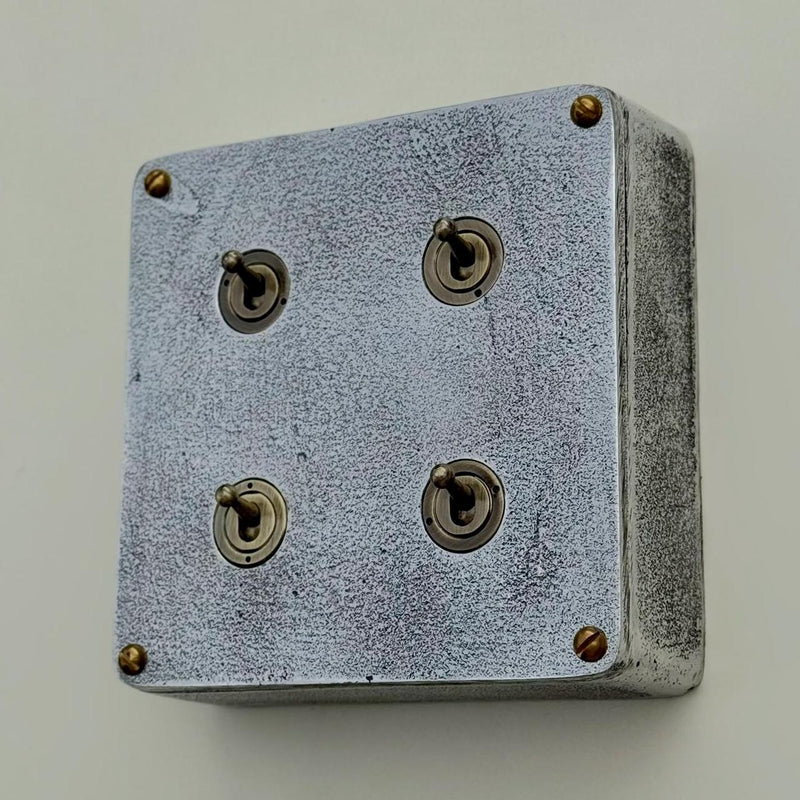 4 Gang 2 Way Solid Cast Metal Conduit Light Switch Industrial