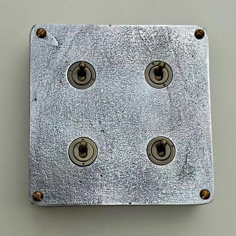 4 Gang 2 Way Solid Cast Metal Conduit Light Switch Industrial