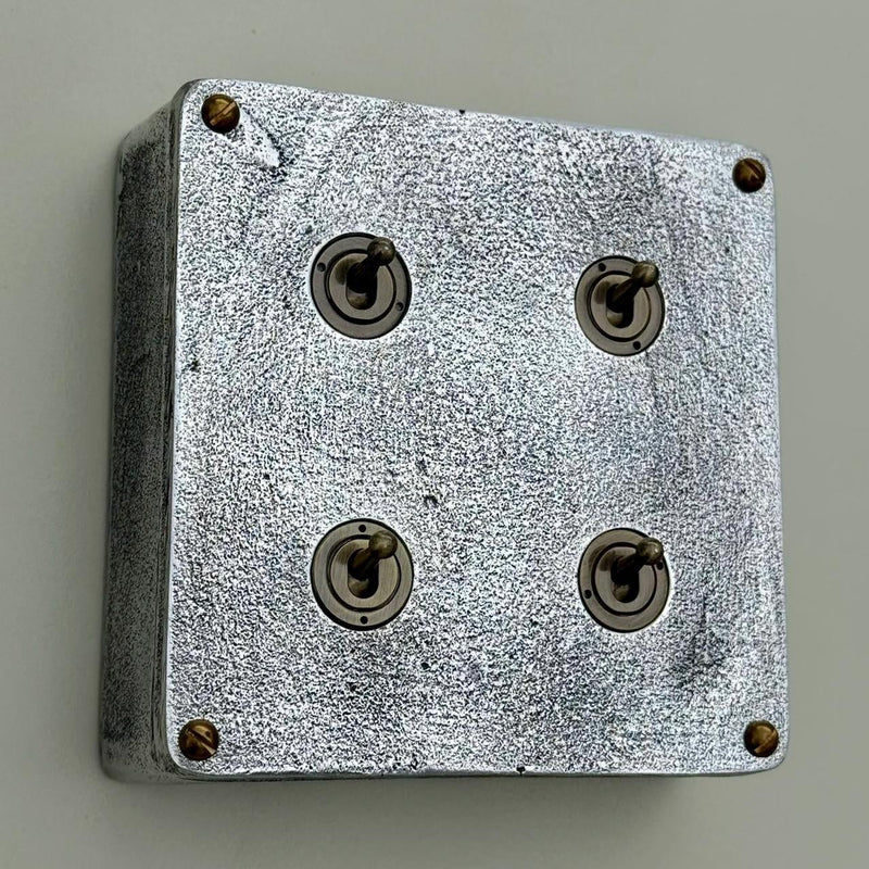 4 Gang 2 Way Solid Cast Metal Conduit Light Switch Industrial