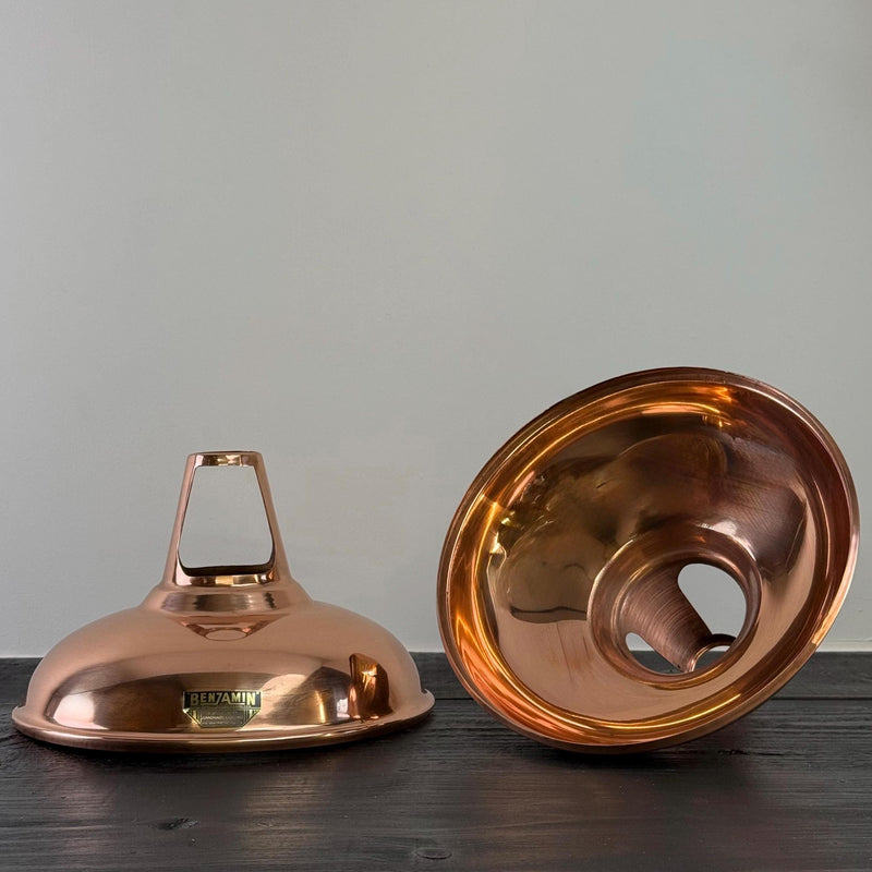 Cawston XL - Genuine Solid Copper Slotted Lampshade Pendant Set Light - 14 Inch