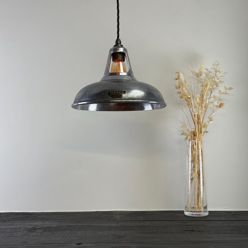 Cawston - Silver Solid Cast Aluminium Lampshade Pendant Set Light - 11 Inch