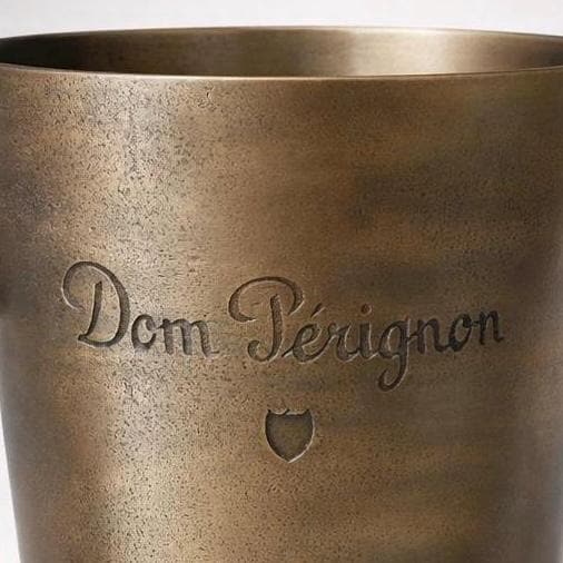 Dom Perignon Antique Brass ~ Solid Cast Engraved Champagne Floor Standing Ice Bucket | Wine Cooler