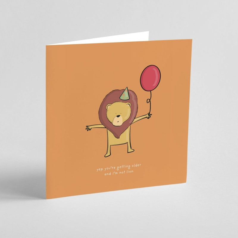 Funny Birthday Card – Cute Lion Pun Card With Playful Animal Humour
