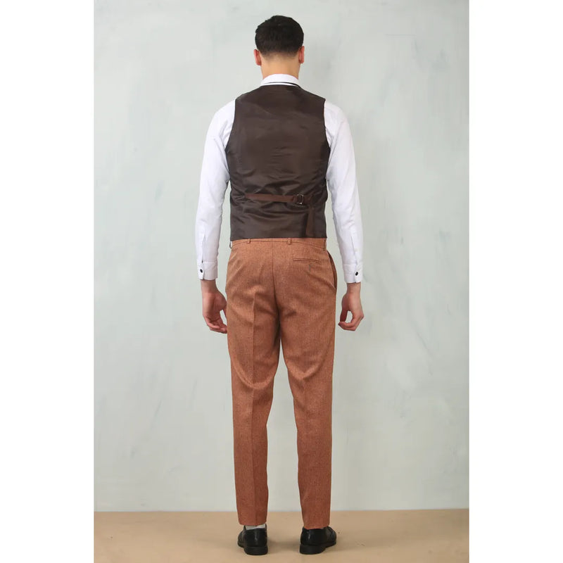 IM200 - Men's Camel Tailored Fit Wedding 3 Piece Suit