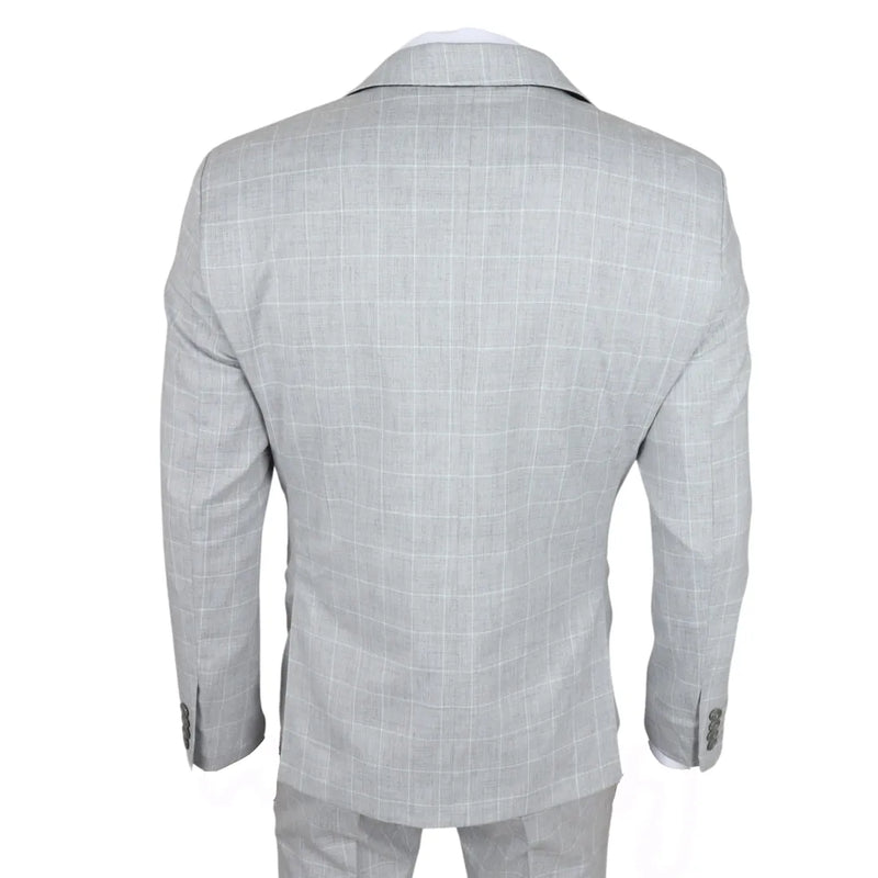 IM3 - Men's Grey Checked Tailored Fit Suit