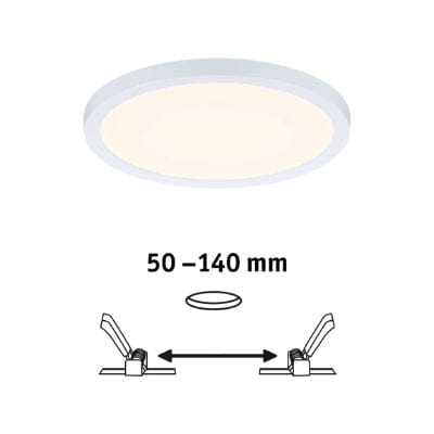 Areo VariFit Round LED Recessed Panel 175mm Warm White - White