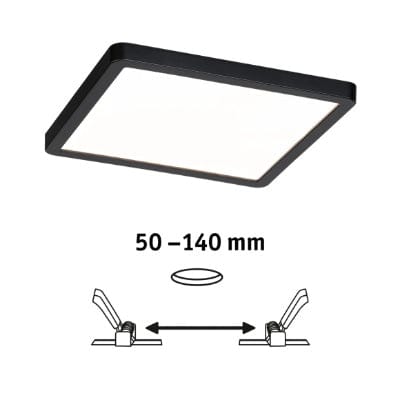 Areo VariFit Square LED Recessed Panel 175x175mm 3 Step Dim To Warm - Black