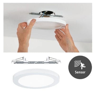 Round LED Recessed Panel 2in1 Cover-it 225mm Neutral White - White With Motion Sensor
