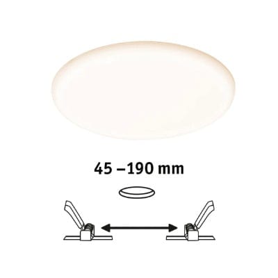 VariFit Veluna Round LED Recessed Panel IP44 215mm White Switch Transparent