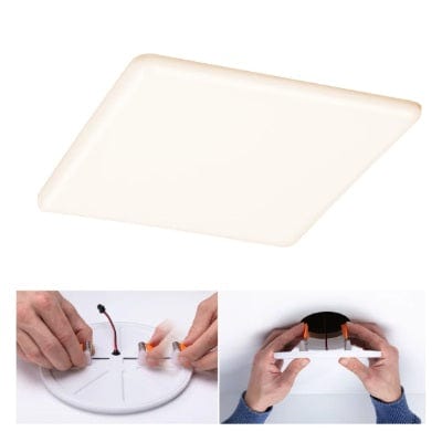 VariFit Veluna Square LED Recessed panel IP44 185x185mm White Switch Transparent