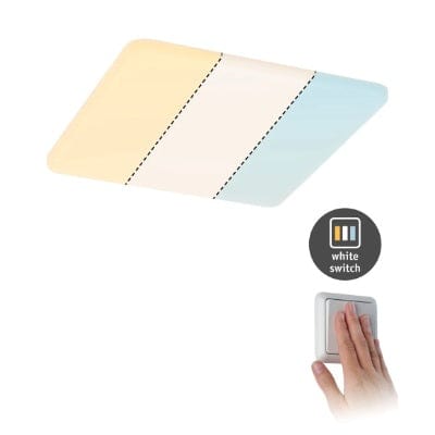VariFit Veluna Square LED Recessed panel IP44 185x185mm White Switch Transparent