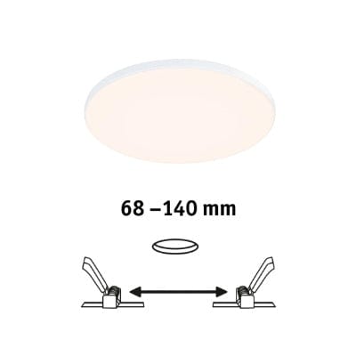 VariFit Veluna Edge Round LED Recessed Panel IP44 160mm Warm White