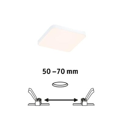 VariFit Veluna Edge Square LED Recessed Panel IP44 90x90mm Warm White Dimmable
