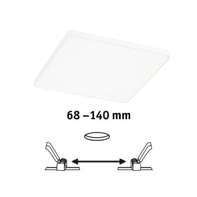 VariFit Veluna Edge Square LED Recessed Panel IP44 160x160mm Neutral White Dimmable