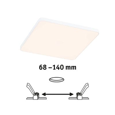 VariFit Veluna Edge Square LED Recessed Panel IP44 160x160mm Warm White Dimmable