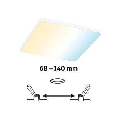 VariFit Veluna Edge Square LED Recessed Panel Smart Home Zigbee 200x200mm Tunable White