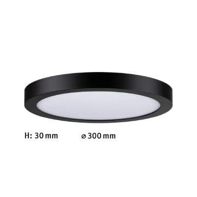 Abia Round LED Panel 300mm Warm White - Black