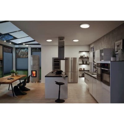 Abia Round LED Panel 300mm Warm White - Black