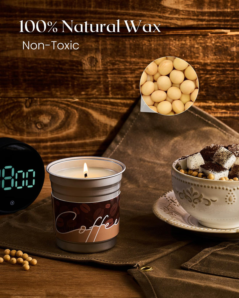 M&SENSE Coffee Candles Latte Scented – Soy Wax 7oz, 42 Hours Long Lasting Clean Burn | Aromatherapy Gift for Coffee Lovers
