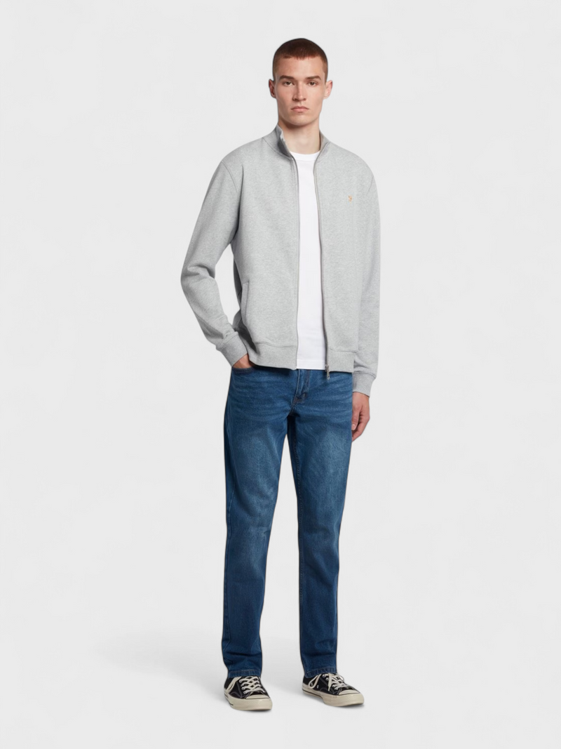 Vance Full Zip Sweater Light Marl Grey
