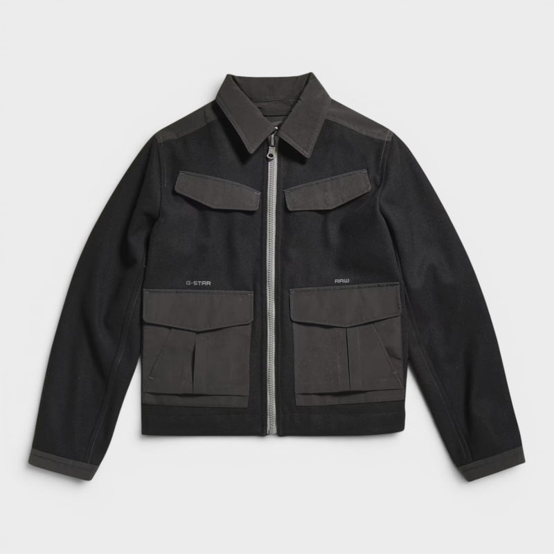 Raw Short Jacket Black