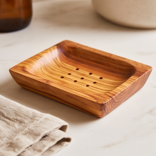 Olive Wood Soap Dish 12 cm