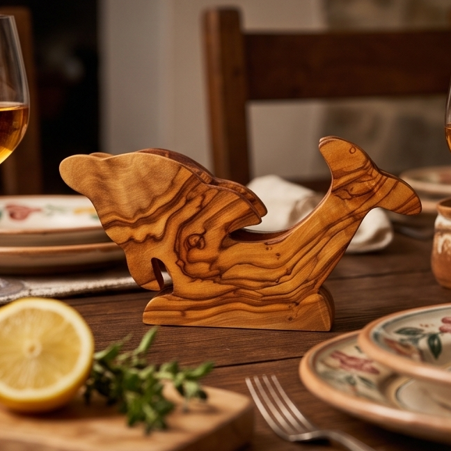 Olive Wood Classic Napkin Holder